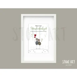 Steinbild Petersilienhochzeit – Personalisiertes Geschenk zum 12,5. Hochzeitstag, Handgemacht & Einzigartig