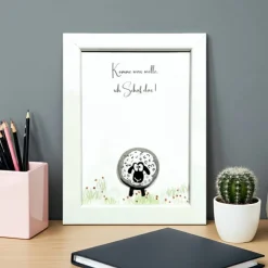Steinbild Prüfung Schaf personalisiert – Komme was wolle ich Schaf das – Geschenk Abitur Abschluss