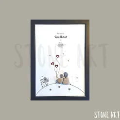 Steinbild Rubinhochzeit – Personalisiertes Geschenk zum 40. Hochzeitstag mit individueller Gestaltung