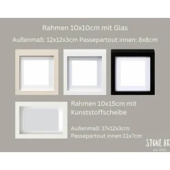 Steinbild Taufe mit Regenbogen & Herzballon – Taufgeschenk für Mädchen & Jungen – Personalisierte Karte zur Taufe