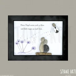 Steinbild Trauer Baby personalisiert – Meine Flügel waren noch so klein – Sternenkind Geschenk
