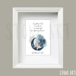 Steinbild Trauer Baby personalisiert – Es gibt keinen Fuß der zu klein ist – Sternenkind Geschenk