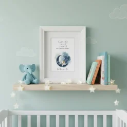 Steinbild Trauer Baby personalisiert – Es gibt keinen Fuß der zu klein ist – Sternenkind Geschenk