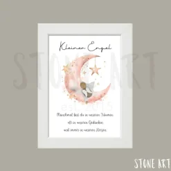 Steinbild Trauer personalisiert – Manchmal bist du in unseren Träumen blau – Erinnerungsbild