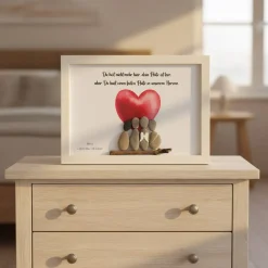 Steinbild Trauer personalisiert – Du bist nicht mehr hier – Trauergeschenk Erinnerungsbild