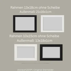 Steinbild Trauer personalisiert – Geliebt und unvergessen – Trauergeschenk Erinnerungsbild