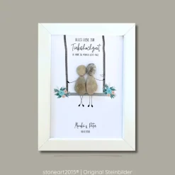 Steinbild Türkishochzeit – Handgemachtes Unikat zum 18. Hochzeitstag personalisiert