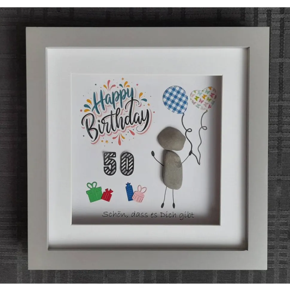 Steinbild zum Geburtstag - Happy Birthday! Schön, dass es Dich gibt