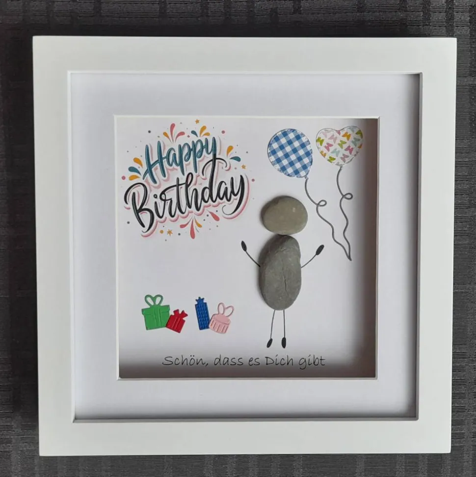 Steinbild zum Geburtstag - Happy Birthday! Schön, dass es Dich gibt