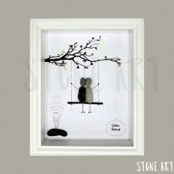 Steinbild zur Goldenen Hochzeit – handgemachtes Geschenk zum 50. Hochzeitstag, optional mit Karte