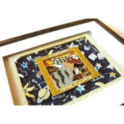 Steinbock Sternzeichen gerahmt personalisiert mit Name und Geburtsdatum Text 3D pop art mixed media Bild Geschenk Geburtstag