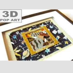 Steinbock Sternzeichen gerahmt personalisiert mit Name und Geburtsdatum Text 3D pop art mixed media Bild Geschenk Geburtstag