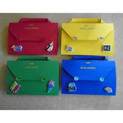 4St.Einladung zur Einschulung Schulanfang Einladungskarten Mädchen Junge Schulstart ABC Ranzenkarte