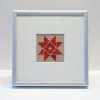 Stern * Kreuzstich * Rot * Deko * gestickt * Rahmen * Geschenk * Kleinigkeit