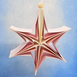 Stern in der Schachtel – 3D-Faltstern in Creme & Rosa mit Anleitung