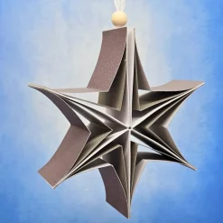 Stern in der Schachtel – 3D-Faltstern in Weiß & Grau mit Anleitung