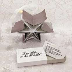 Stern in der Schachtel – 3D-Faltstern in Weiß & Grau mit Anleitung