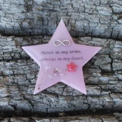 Stern "Never in my arms" für die Gedenkecke mit Sternschnuppe