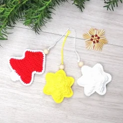 Sternanhänger, Christbaumschmuck Sterne gehäkelt, Tannenbaumanhänger, Dekoration  zu Weihnachten, Advent, Türschmuck