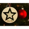 Stern-Anhänger/Holzmobile "Frohes Fest"
