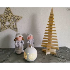 Sterne mit Sternmuster aus Holz, 3er-Set