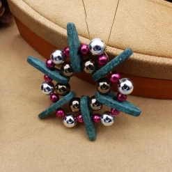 Sterne, Perlensterne, Set, Keramikperlen, Holzperlen, Glasperlen, Weihnachtsdekoration, Geschenkanhänger, Baumschmuck