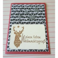 Sterne und Hirsch - Weihnachtskarte