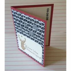 Sterne und Hirsch - Weihnachtskarte