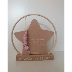 Sternenkind Andenken | Geschenk für Sternenkinder | Ring mit Stern mit Spruch und Namen | Deko für Sternenkind