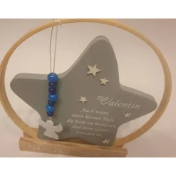 Sternenkind Andenken | Geschenk für Sternenkinder | Ring mit Stern mit Spruch und Namen | Deko für Sternenkind