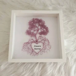 Sternenkinder Baum aus Draht mit Sternen/ Drahtbaum Bonsai/ Sternenkind Erinnerungsbaum/ Lebensbaum im Bilderrahmen