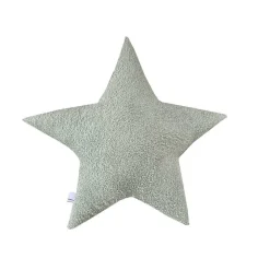 Sternenkissen aus Waffelpiquet mit Namen personalisiert in Pastellfarben