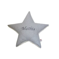 Sternenkissen mit Namen personalisiert, Vichykaro viele Farben