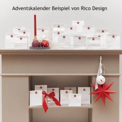 Sternensticker Holz rot Adventskalenderzahlen