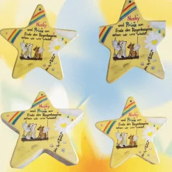 Stern,Grabstein/Erinnerungsstein/Grabdeko/Beerdigung/ Erinnerung/ Friedhofstein/Unvergessen/Trauerstern für Tiere – lieb