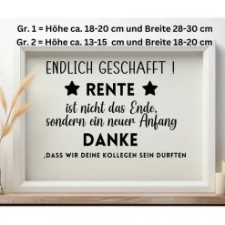 Sticker Aufkleber Abschiedsgeschenk DIY Rentner Geschenk Renteneintritt , Kollegen Geschenk zum Ruhestand Abschied