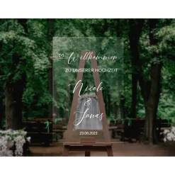 Sticker für Willkommensschild Empfangstafel personalisiert,Wedding Verlobung Willkommensschild Hochzeit, Hochzeitsdeko,H