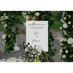 Sticker für Willkommensschild Empfangstafel personalisiert,Wedding Verlobung Willkommensschild Hochzeit, Hochzeitsdeko,H