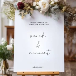 Sticker für Willkommensschild Empfangstafel personalisiert,Wedding Verlobung Willkommensschild Hochzeit, Hochzeitsdeko,H