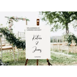 Sticker für Willkommensschild Empfangstafel personalisiert,Wedding Verlobung Willkommensschild Hochzeit, Hochzeitsdeko,H