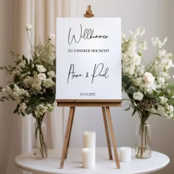 Sticker für Willkommensschild Empfangstafel personalisiert,Wedding Verlobung Willkommensschild Hochzeit, Hochzeitsdeko,H