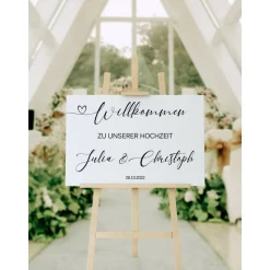 Sticker für Willkommensschild Empfangstafel personalisiert,Wedding Verlobung Willkommensschild Hochzeit, Hochzeitsdeko,H