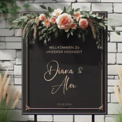 Sticker für Willkommensschild Empfangstafel personalisiert,Wedding Verlobung Willkommensschild Hochzeit, Hochzeitsdeko,H