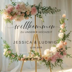 Sticker für Willkommensschild Empfangstafel personalisiert,Wedding Verlobung Willkommensschild Hochzeit, Hochzeitsdeko,H