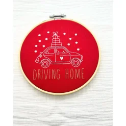 Stickrahmen Merry Chistmas Stickbild Weihnachtszauber Weihnachtsdeko Stickbild Weihnachtsauto Weihnachtsgeschenk