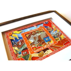 Stier Sternzeichen gerahmt personalisiert mit Name und Geburtsdatum Text 3D pop art mixed media Bild Geschenk Geburtstag