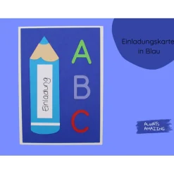 Stift Einladung Bastelset  | Erster Schultag | Schulanfang Einladung | Einladung Einschulung | Einladungskarten