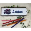 Stiftebox aus Holz personalisiert | Geschenk Einschulung| Federmäppchen Stifte Etui | Stifthalter Monstertruck