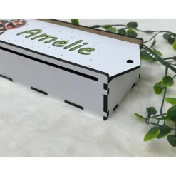 Stiftebox aus Holz personalisiert | Geschenk Einschulung| Federmäppchen Stifte Etui | Stifthalter Schildkröte