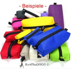 Stiftemäppchen anthrazit royalblau, Federmäppchen Universaltasche Schlamper, Kastentasche Kosmetik, by BuntMixxDESIGN